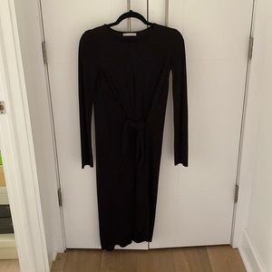 Zara Knotted Midi Dress (s, black)